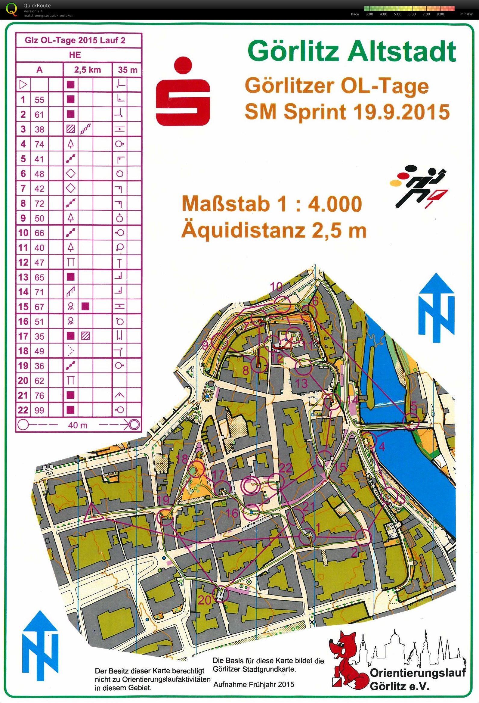 Sachsenmeisterschaft Sprint-OL Görlitz E2 (19.09.2015)